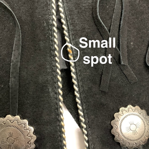 Vintage Pioneer Wear Women L Suede Leather Jacket Concho Fringe Studded Western - Picture 14 of 16